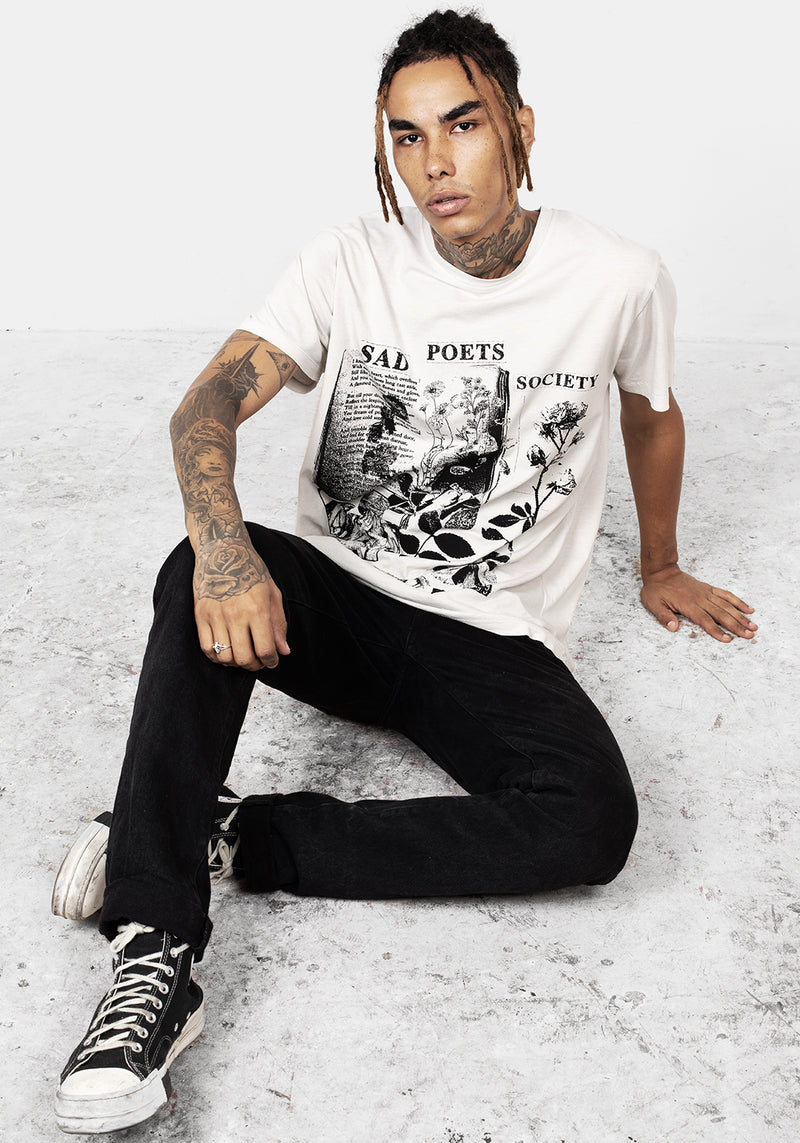 Sad Dichter Vintage Off Weiß Washed T-Shirt