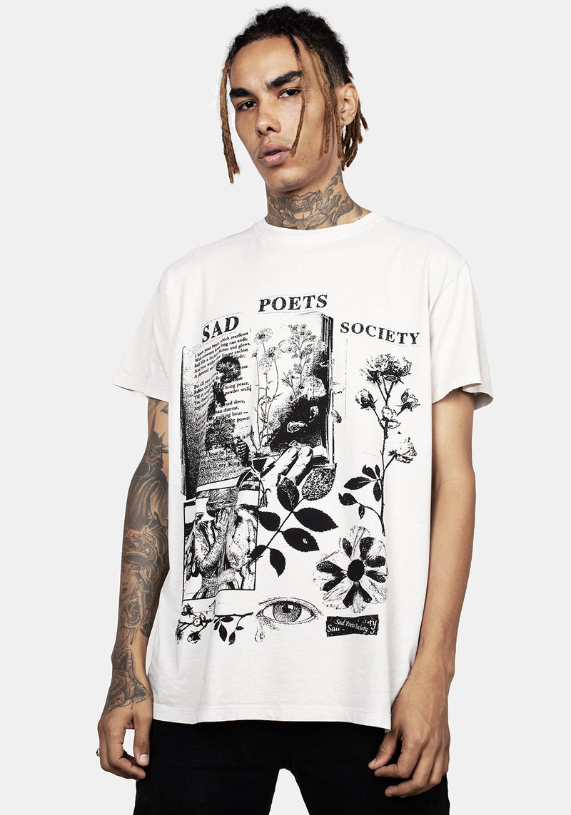 Sad Dichter Vintage Off Weiß Washed T-Shirt