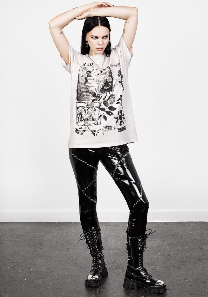 Sad Dichter Vintage Off Weiß Washed T-Shirt