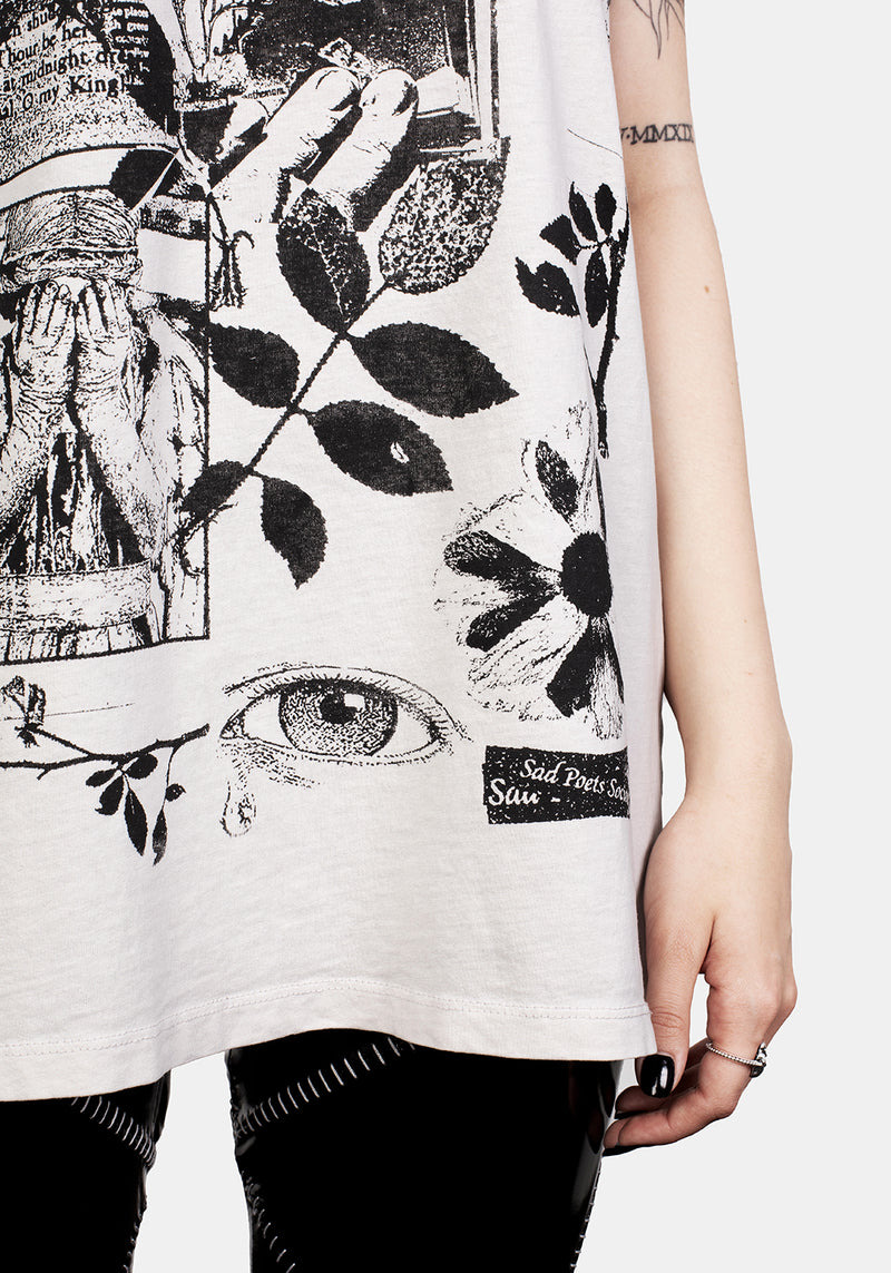 Sad Dichter Vintage Off Weiß Washed T-Shirt
