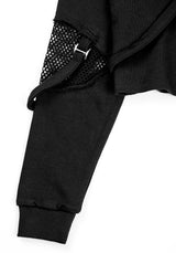 Brutal Mesh Schnitt Raus Kurz Kapuzensweatshirt