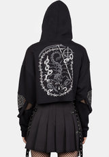 Brutal Mesh Schnitt Raus Kurz Kapuzensweatshirt