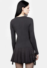 Wish Washed Schwarz Scoop Hals T-Shirt