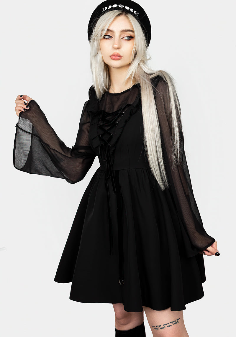 Baudelaire Spitze Hoch Kleid