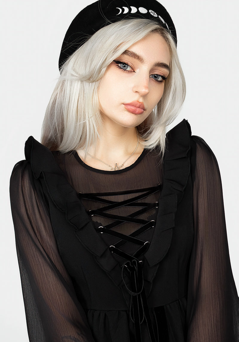 Baudelaire Spitze Hoch Kleid