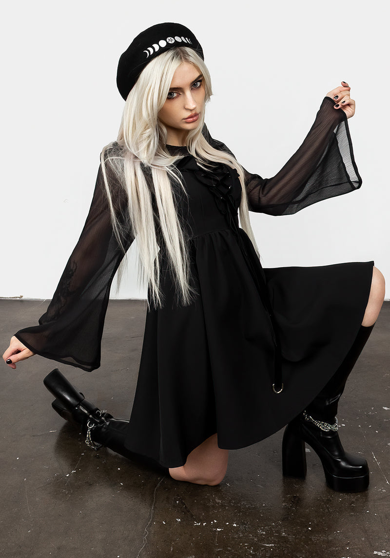 Baudelaire Spitze Hoch Kleid