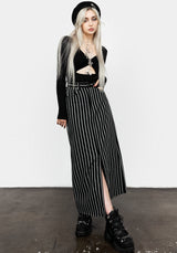 Deranged Streifen Denim Maxi Rock