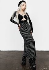 Deranged Streifen Denim Maxi Rock
