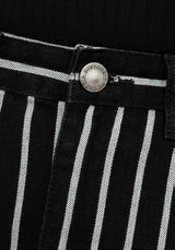 Deranged Streifen Denim Maxi Rock