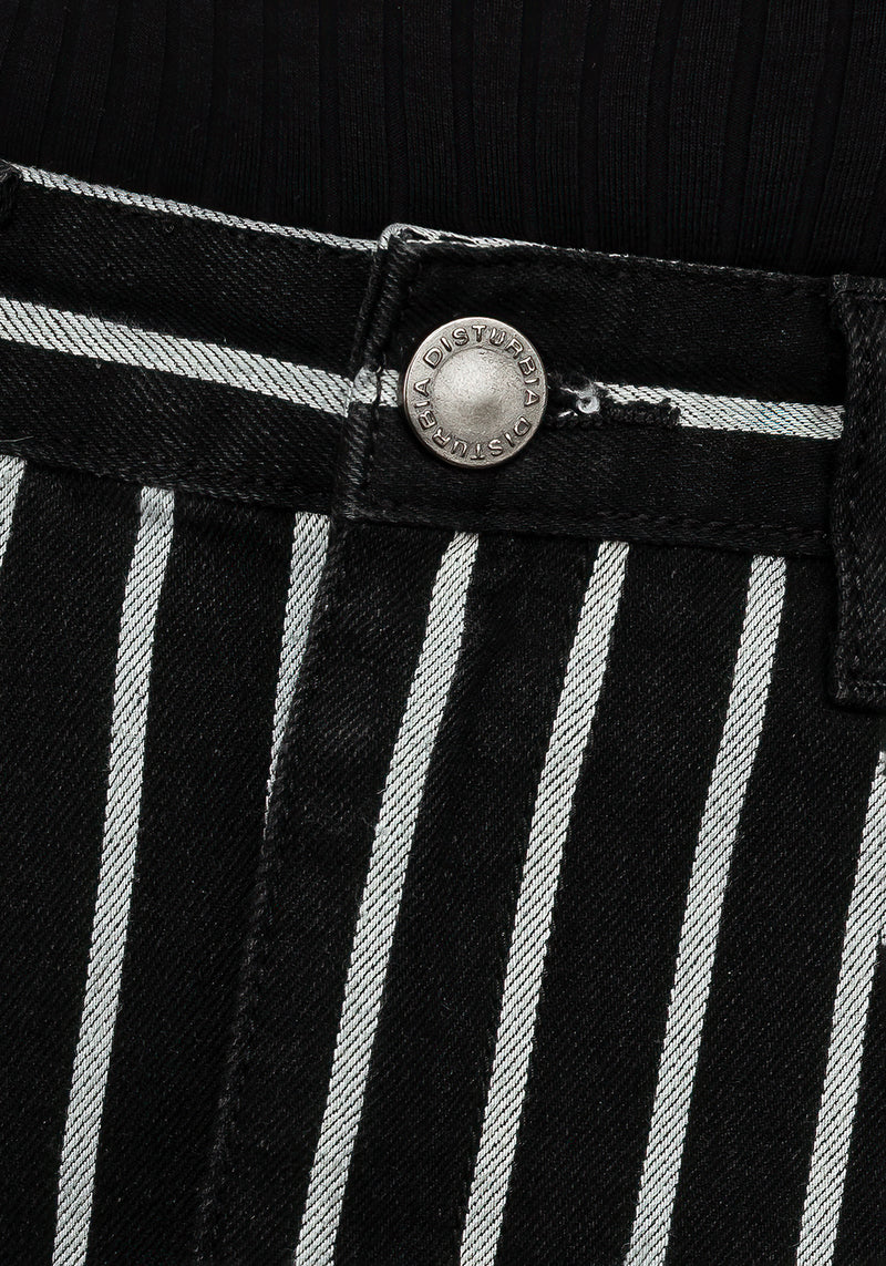 Deranged Streifen Denim Maxi Rock