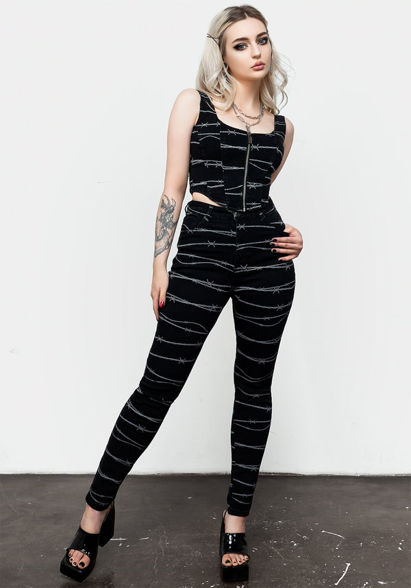 Barbed Denim Korsett