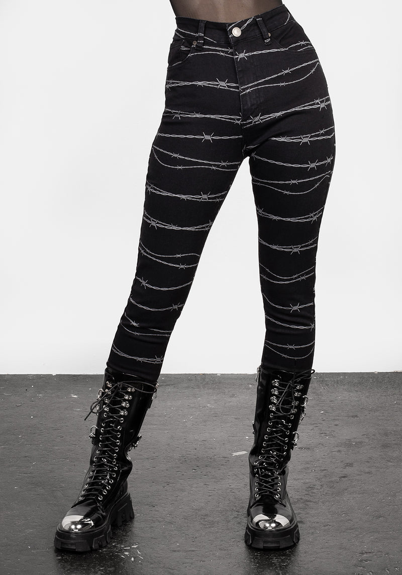 Barbed Denim Schmal Jeans