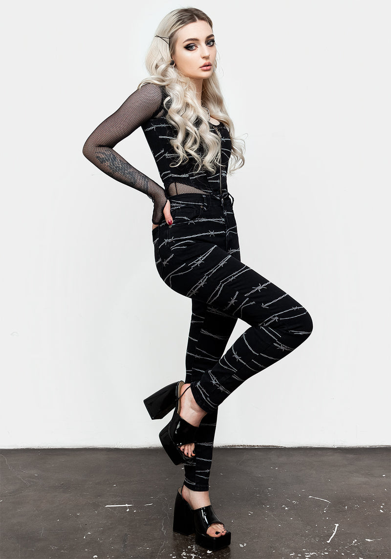 Barbed Denim Schmal Jeans