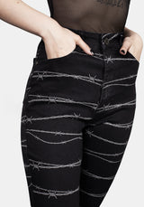 Barbed Denim Schmal Jeans