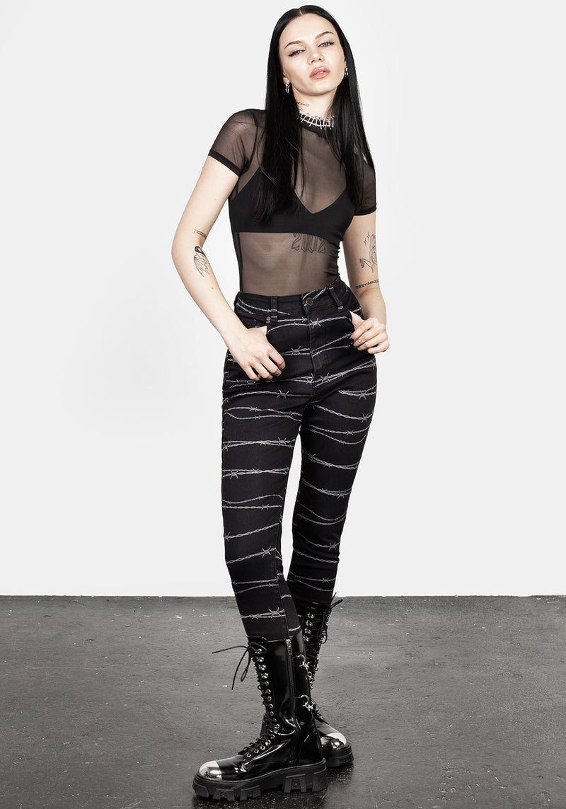Barbed Denim Schmal Jeans