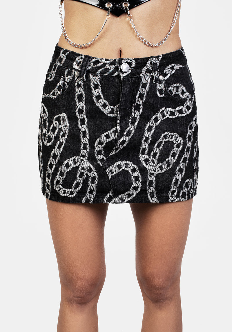 Grounded Low Rise Denim Mini Rock