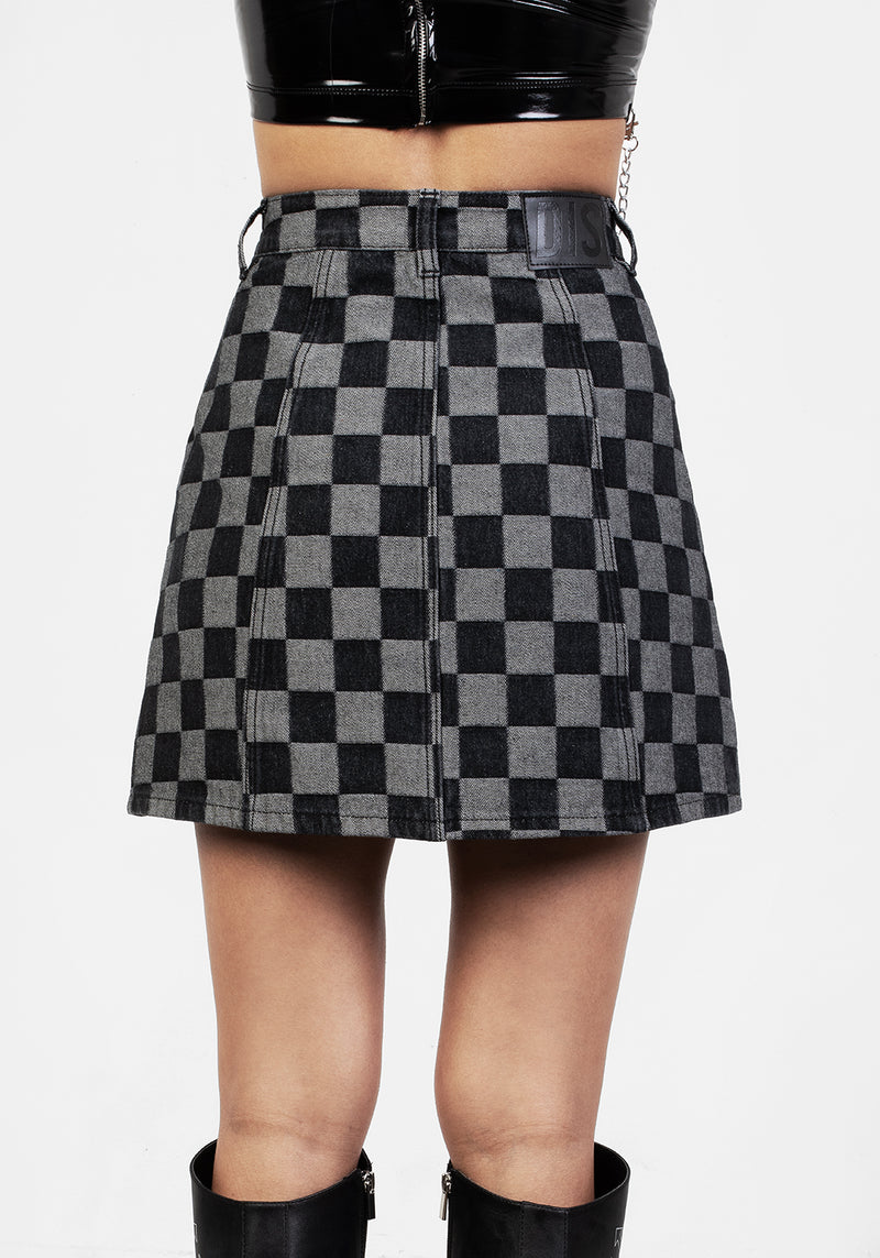 Kerb A-Line Denim Mini Rock