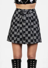 Kerb A-Line Denim Mini Rock