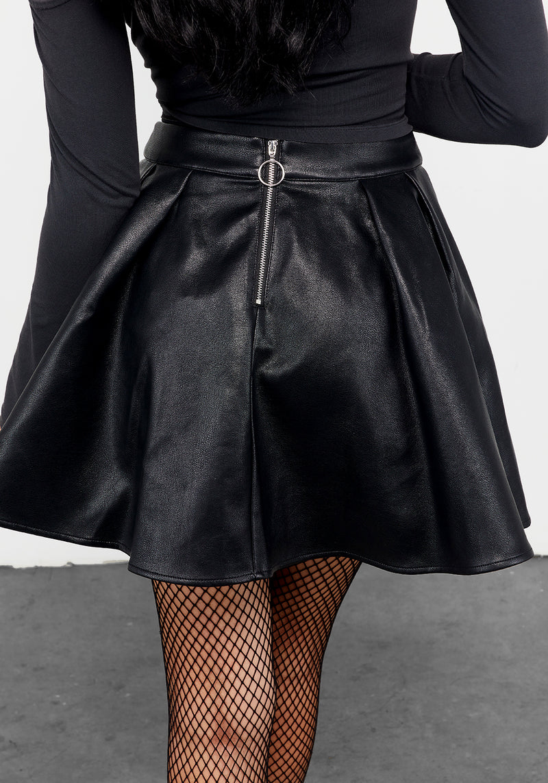Mercyful Kunstleder Leder Mini Rock