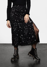 Silber Celestial Druck Doppelt Geteilt Rock