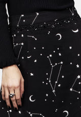 Silber Celestial Druck Doppelt Geteilt Rock