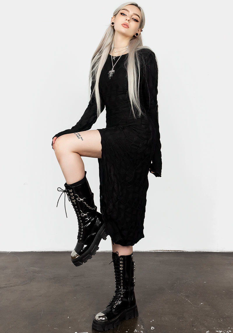 Disquiet Asymmetrisch Midi Kleid