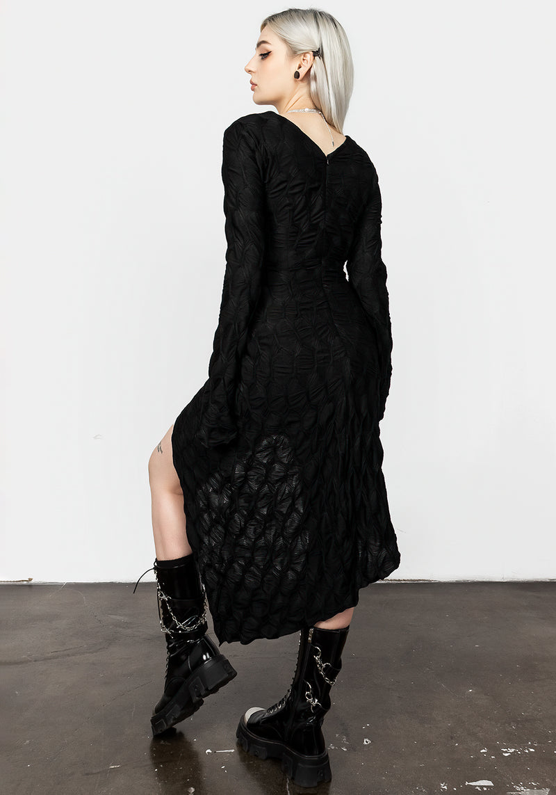 Disquiet Asymmetrisch Midi Kleid