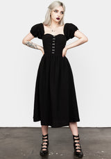 Mortem Midi Kleid Mit Puffärmel Ärmel