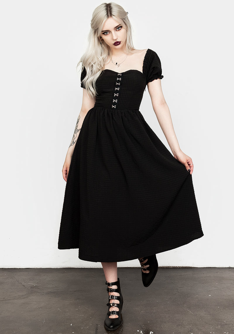 Mortem Midi Kleid Mit Puffärmel Ärmel