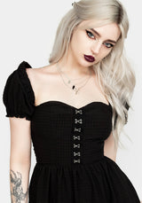 Mortem Midi Kleid Mit Puffärmel Ärmel