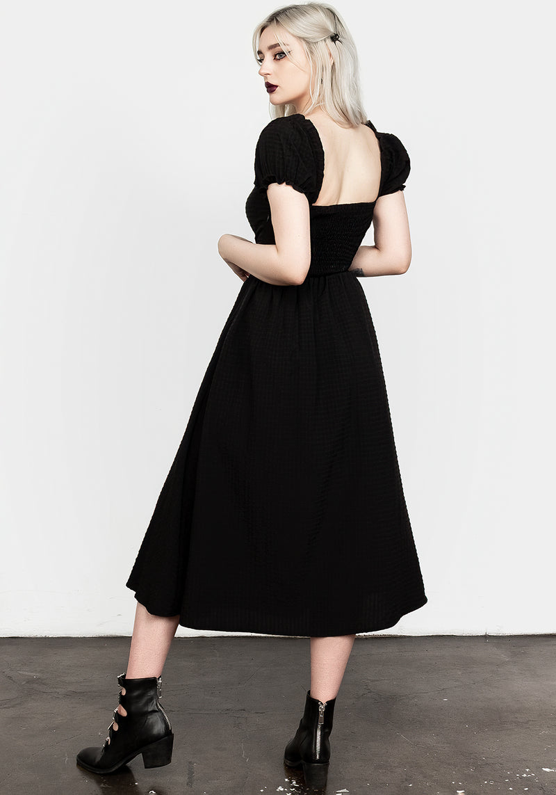 Mortem Midi Kleid Mit Puffärmel Ärmel