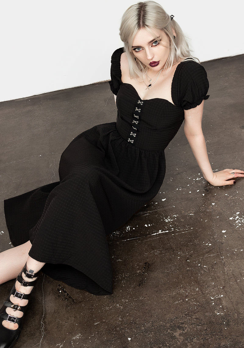 Mortem Midi Kleid Mit Puffärmel Ärmel