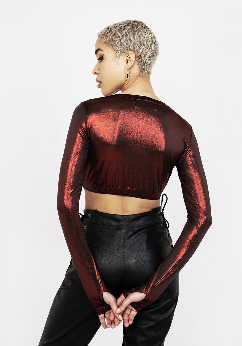 Rockclub Metallic Kurz Top