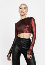 Rockclub Metallic Kurz Top