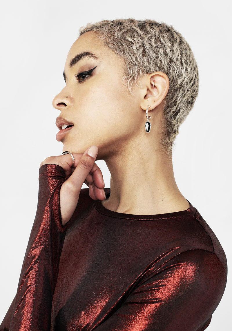 Rockclub Metallic Kurz Top