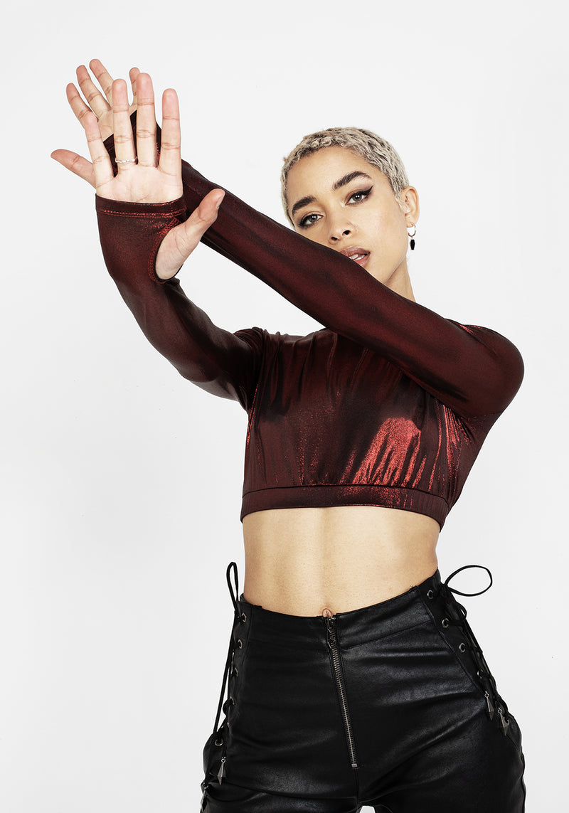 Rockclub Metallic Kurz Top
