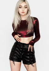 Mosh Kunst- Leder Spitze Hoch Shorts