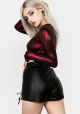 Mosh Kunst- Leder Spitze Hoch Shorts