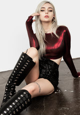 Mosh Kunst- Leder Spitze Hoch Shorts