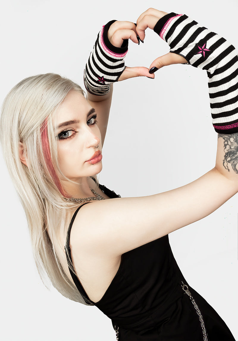 Cry Space Streifen Arm Warmers