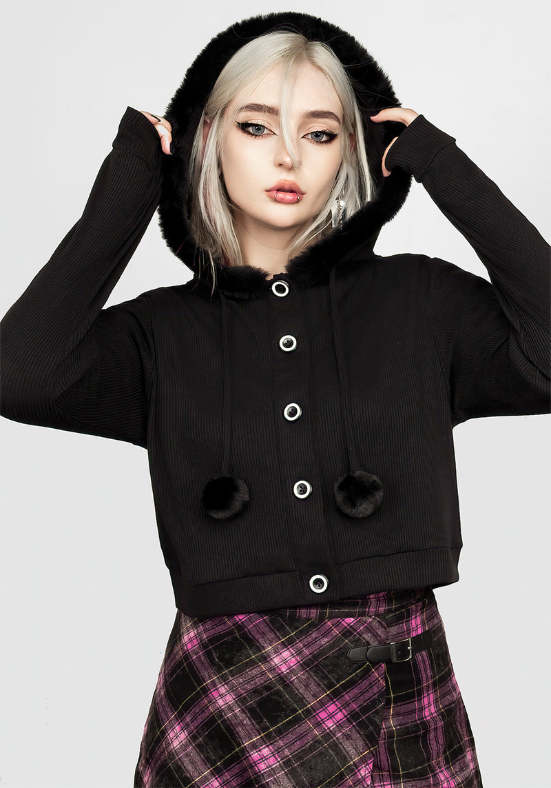 Charlotte Bommel Bommel Kapuze Cardigan