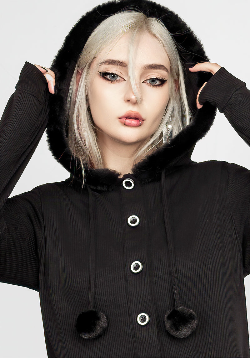 Charlotte Bommel Bommel Kapuze Cardigan