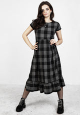 Nyctophilia Midi Rüsche Kleid
