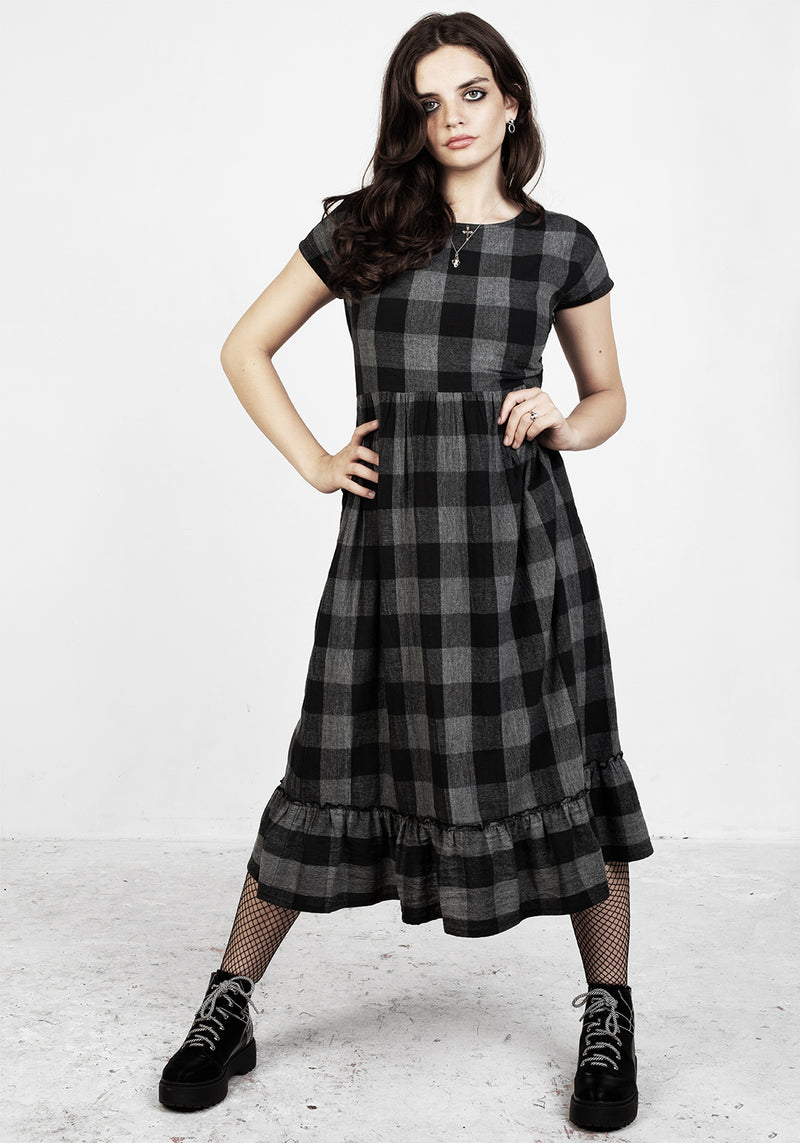 Nyctophilia Midi Rüsche Kleid