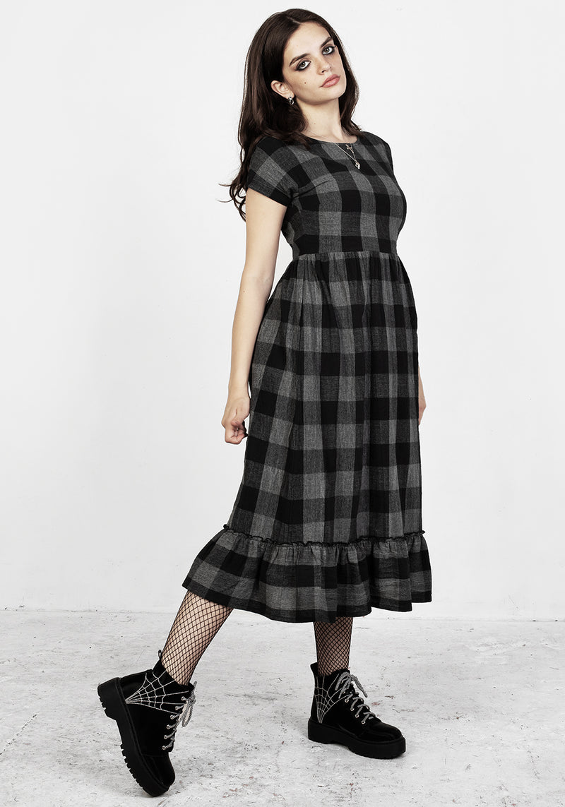 Nyctophilia Midi Rüsche Kleid