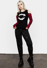 Rawr Streifen Schulterfrei Schulter T-Shirt