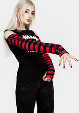 Rawr Streifen Schulterfrei Schulter T-Shirt