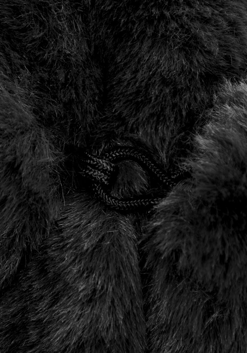 Creature Oversize Pelz Mantel - Schwarz