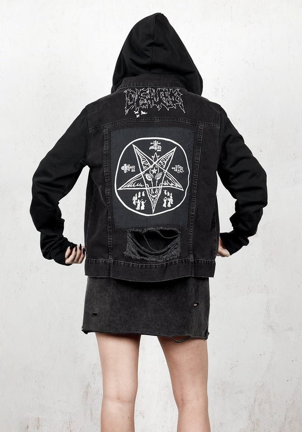 Damage Denim Kapuze Jacke