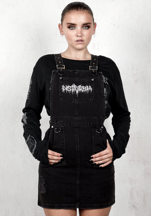 Damage Denim Pinny Kleid